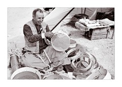 Making sieves for flour at the Berber Market
