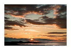 Sunset over Bamburgh and Lindisfarne Castles