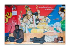 Resting while waiting for the Bus