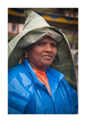 Street Cleaner with Improvised Hat