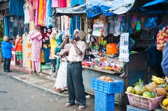 The Evening Market Blowing Bubbles