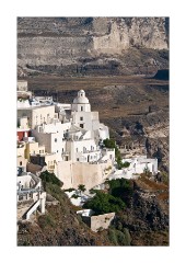 View of Fira set in the Cliff Side