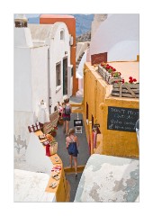 Walking down the Streets of Oia