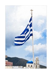 Greek Flag in Pirgos
