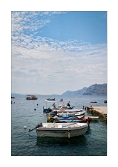 Boats at the Port below Oia