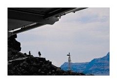 View from Restaurant in Port below Oia