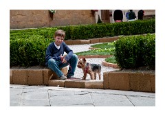 Pienza Boy with his Dog