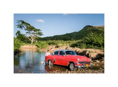 Trinidad Countryside Cuba 33  Washing the Car in the River