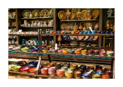 Istanbul  Stall of Turkish Pottery