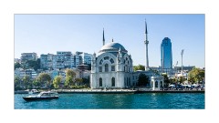 Istanbul  River cruise on the Bosphorus European side.  Dolmabahce Mosque