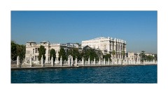 Istanbul  River cruise on the Bosphorus European side. Dolmabahce Palace