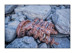 Dorset in Spring 22  Kimmeridge Bay - Part of an old rusty engine