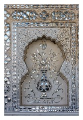 Jaipur  43  Mirrored wall mural at Amber Fort