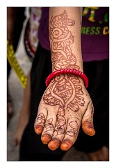 Jodhpur 094  The area called Lawaran - henna designs on a childs hand