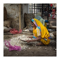 Udaipur 78  Sieve the garlic