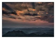 Udaipur 96  Sunset from Monsoon Palace