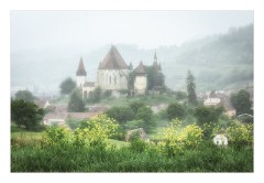 Biertan 04  Closer view in the mist of the church
