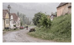 Copsa Mare 02  The main street with its misty background