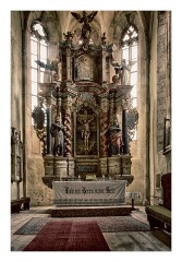 Richis 04  Rococo altar of the Evangelical-Lutheran Church of Richiş.