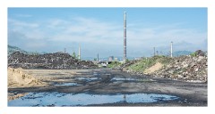 Copsa Mica 04  Were were allowed to photograph here looking back to the tall chimneys that we saw from the bridge