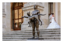 Bucharest 03  On the steps of a museum