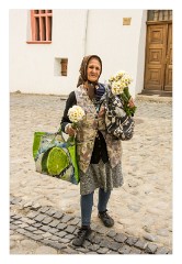 Sighisoara 08  Selling flowers outside our hotel