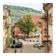 Sighisoara 09  The Citadel Square - our hotel on the left - Hotel Sighisoara