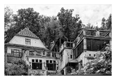 Sighisoara 17  Later in the day while walking around the citadel wall we saw this deserted building' then we realised the bell on it balcony early morning, belonged to this building