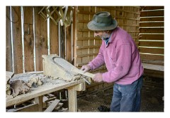 Viscri 22  Showing how he makes tiles by hand