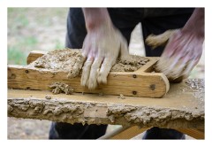 Viscri 27  Moulding the clay into a brick