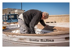Puglia Lecce Area 027  Working on his Boat, Otranto Harbour