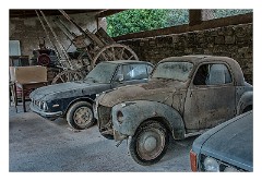 Puglia Lecce Area 095  Farmyard museum of Cars!!