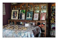 Galle 29  A Family in Ahangame invited us to their home.  The rings on the table are for all the bowls of food she was to provide for us.