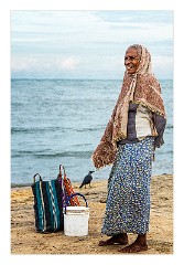 Negombo 12  Old Lady on the Beach