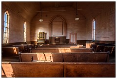 Bodie State Historic Park California 25  Inside the Methodist Church
