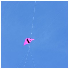Royston Kite Festival 05  Kite been flown round the strings of another Kite