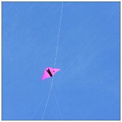 Royston Kite Festival 05  Kite been flown round the strings of another Kite