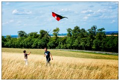Royston Kite Festival 10  Learning to fly a kite in the next field