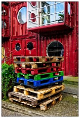 London Docklands 48  Container workshop on ground floor, a home on the top two floors all made out of old containers.