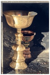 30 Leh and its Valley  Cup Outside the Chapel Burning Incense