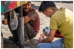45 Leh and its Valley  Boy Selling Coffee to the Various Workers