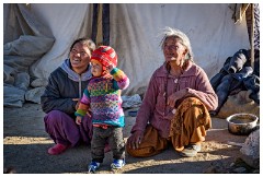 27 Leh to Tso Morini Lake and Back  Family Group Around a Group of Tents