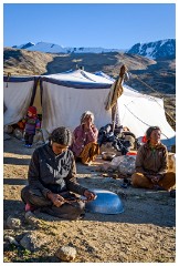 30 Leh to Tso Morini Lake and Back  Family Group Around a Group of Tents with the Mountains Behind Them