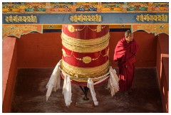 01 Thiksey and Likir Monasteries  Thiksey Monastery - Ringing the Prayer Bell
