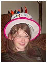 11 Odell  Jess wearing Aunty Lynda's 70th Birthday Hat