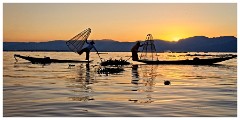 Inle Lake 35  Fishermen at Sunset