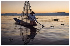 Inle Lake 36  Fishermen at Sunset