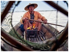 Inle Lake 41  Fishermen at Sunrise Keeping Warm