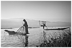 Inle Lake 46  Fishermen at Sunrise