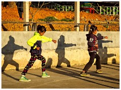 Loikaw  10  Children and their Exercise Very Early Moning as the Sun Rises